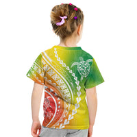 Polynesian Pride Kid T Shirt Turtle Hibiscus Luxury Style - Reggae - Wonder Print Shop