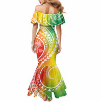 Polynesian Pride Mermaid Dress Turtle Hibiscus Luxury Style - Reggae - Wonder Print Shop