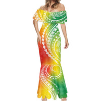 Polynesian Pride Mermaid Dress Turtle Hibiscus Luxury Style - Reggae - Wonder Print Shop