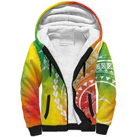 Polynesian Pride Sherpa Hoodie Turtle Hibiscus Luxury Style - Reggae - Wonder Print Shop