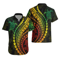Polynesian Pride Hawaiian Shirt Turtle Hibiscus Luxury Style - Reggae Ver2 - Wonder Print Shop