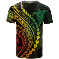 Polynesian Pride T Shirt Turtle Hibiscus Luxury Style - Reggae Ver2 - Wonder Print Shop