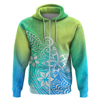 Polynesia Hoodie Plumeria Blue Gradient Curves - Wonder Print Shop