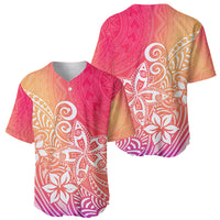 Polynesia Baseball Jersey Plumeria Pink Gradient Curves LT7 - Wonder Print Shop