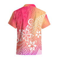 Polynesia Hawaiian Shirt Plumeria Pink Gradient Curves - Wonder Print Shop