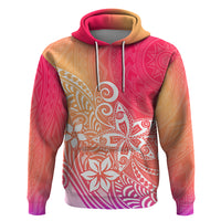 Polynesia Hoodie Plumeria Pink Gradient Curves - Wonder Print Shop
