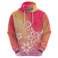 Polynesia Hoodie Plumeria Pink Gradient Curves - Wonder Print Shop