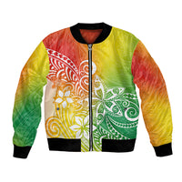 Polynesia Bomber Jacket Plumeria Reggae Curves LT7 - Wonder Print Shop