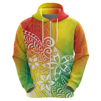 Polynesia Hoodie Plumeria Reggae Curves - Wonder Print Shop