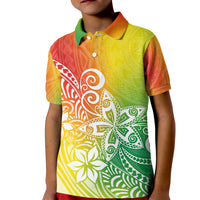 Polynesia Kid Polo Shirt Plumeria Reggae Curves - Wonder Print Shop