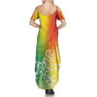 Polynesia Summer Maxi Dress Plumeria Reggae Curves - Wonder Print Shop