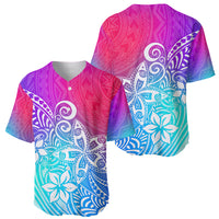 Polynesia Baseball Jersey Plumeria Galaxy Gradient Curves LT7 - Wonder Print Shop