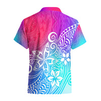 Polynesia Hawaiian Shirt Plumeria Galaxy Gradient Curves - Wonder Print Shop
