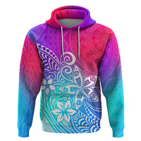 Polynesia Hoodie Plumeria Galaxy Gradient Curves - Wonder Print Shop