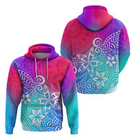 Polynesia Hoodie Plumeria Galaxy Gradient Curves - Wonder Print Shop
