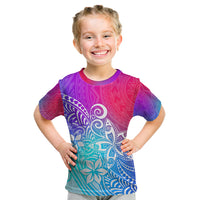 Polynesia Kid T Shirt Plumeria Galaxy Gradient Curves - Wonder Print Shop
