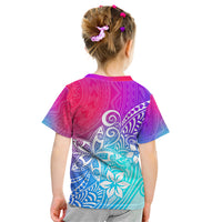 Polynesia Kid T Shirt Plumeria Galaxy Gradient Curves - Wonder Print Shop