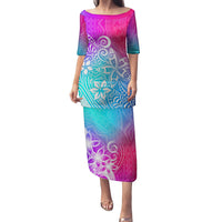 Polynesia Puletasi Plumeria Galaxy Gradient Curves - Wonder Print Shop