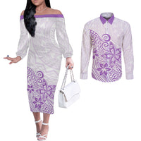 polynesia-couples-matching-off-the-shoulder-long-sleeve-dress-and-long-sleeve-button-shirts-plumeria-lavender-curves