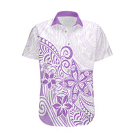 Polynesia Hawaiian Shirt Plumeria Lavender Curves - Wonder Print Shop