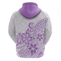 Polynesia Hoodie Plumeria Lavender Curves - Wonder Print Shop