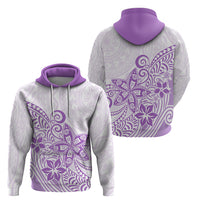 Polynesia Hoodie Plumeria Lavender Curves - Wonder Print Shop