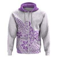 Polynesia Hoodie Plumeria Lavender Curves - Wonder Print Shop