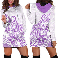 Polynesia Hoodie Dress Plumeria Lavender Curves - Wonder Print Shop