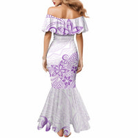 Polynesia Mermaid Dress Plumeria Lavender Curves - Wonder Print Shop