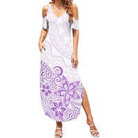 Polynesia Summer Maxi Dress Plumeria Lavender Curves - Wonder Print Shop