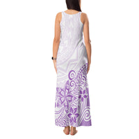 Polynesia Tank Maxi Dress Plumeria Lavender Curves - Wonder Print Shop