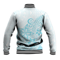 Polynesia Baseball Jacket Plumeria Turquoise Curves LT7 - Wonder Print Shop