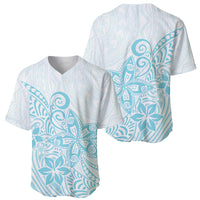 Polynesia Baseball Jersey Plumeria Turquoise Curves LT7 - Wonder Print Shop