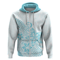 Polynesia Hoodie Plumeria Turquoise Curves - Wonder Print Shop