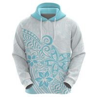Polynesia Hoodie Plumeria Turquoise Curves - Wonder Print Shop