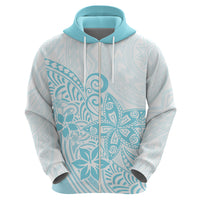 Polynesia Hoodie Plumeria Turquoise Curves - Wonder Print Shop
