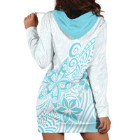 Polynesia Hoodie Dress Plumeria Turquoise Curves - Wonder Print Shop