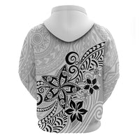 Polynesia Hoodie Plumeria White Curves - Wonder Print Shop