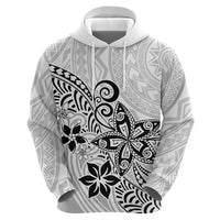 Polynesia Hoodie Plumeria White Curves - Wonder Print Shop