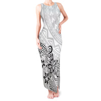 Polynesia Tank Maxi Dress Plumeria White Curves - Wonder Print Shop