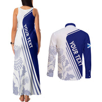 Personalised Scotland Rugby Couples Matching Tank Maxi Dress and Long Sleeve Button Shirts 2023 World Cup The Thistle LT7 - Wonder Print Shop