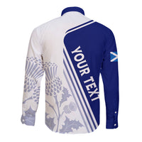 Personalised Scotland Rugby Long Sleeve Button Shirt 2023 World Cup The Thistle - Wonder Print Shop