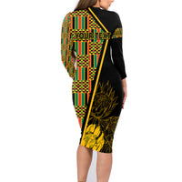 Personalised South African Heritage Day Family Matching Long Sleeve Bodycon Dress and Hawaiian Shirt Kente Ethnic Patterns Mix Protea LT7 - Wonder Print Shop