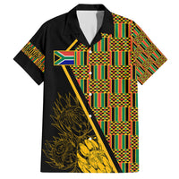 Personalised South African Heritage Day Family Matching Short Sleeve Bodycon Dress and Hawaiian Shirt Kente Ethnic Patterns Mix Protea - Wonder Print Shop