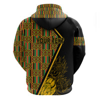 Personalised South African Heritage Day Hoodie Kente Ethnic Patterns Mix Protea - Wonder Print Shop