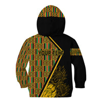Personalised South African Heritage Day Kid Hoodie Kente Ethnic Patterns Mix Protea - Wonder Print Shop