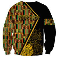 Personalised South African Heritage Day Sweatshirt Kente Ethnic Patterns Mix Protea - Wonder Print Shop
