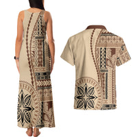 Samoa Siapo Motif Couples Matching Tank Maxi Dress and Hawaiian Shirt Classic Style LT7 - Wonder Print Shop