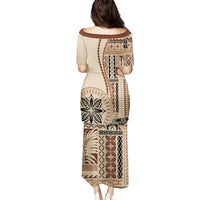 Samoa Siapo Motif Family Matching Puletasi Dress and Hawaiian Shirt Classic Style - Wonder Print Shop