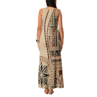 Samoa Siapo Motif Family Matching Tank Maxi Dress and Hawaiian Shirt Classic Style - Wonder Print Shop